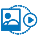 Icono descriptivo videoconferencia con fondo perfecto