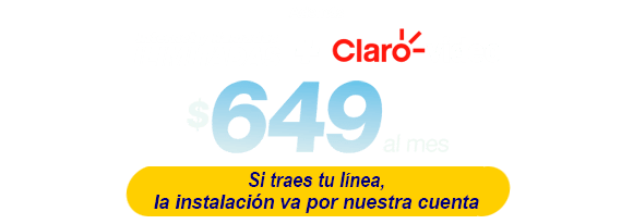 Además: Llamadas ilimitadas + Claro video. ¡Cámbiate sin gastos de instalación!