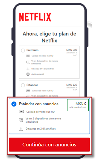 Paso 4 Seleccione su plan