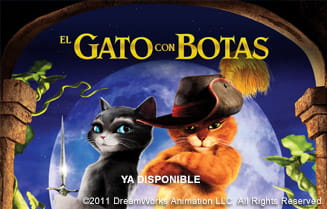 Gato con botas en Claro video con Telnor
