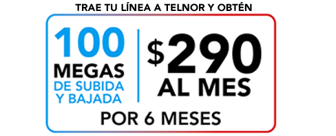 CÁMBIATE YA!, 100 MEGAS DE SUBIDA Y DE BAJADA a Sólo $290 al mes por 6 meses SIN GASTOS DE INSTALACIÓN
